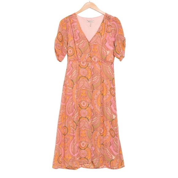 BCBGeneration Women’s Puff Sleeves Button Front Midi Dress in the Size 12 - Picture 4 of 7